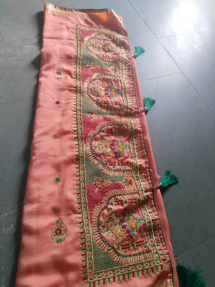 Embroidery Saree &amp;free Gift