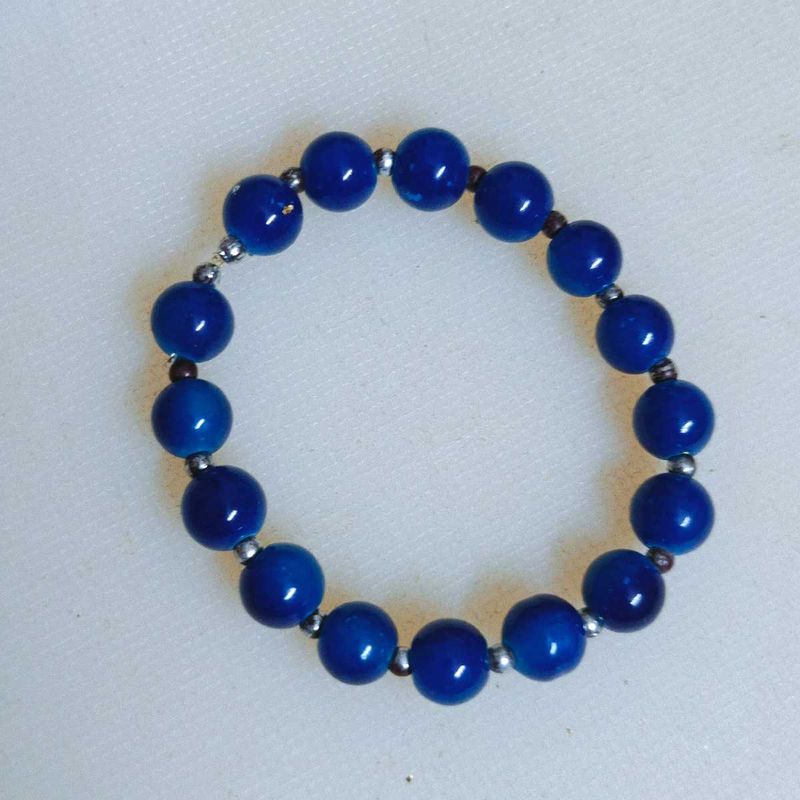 Blue Glass Beaded Bracelet