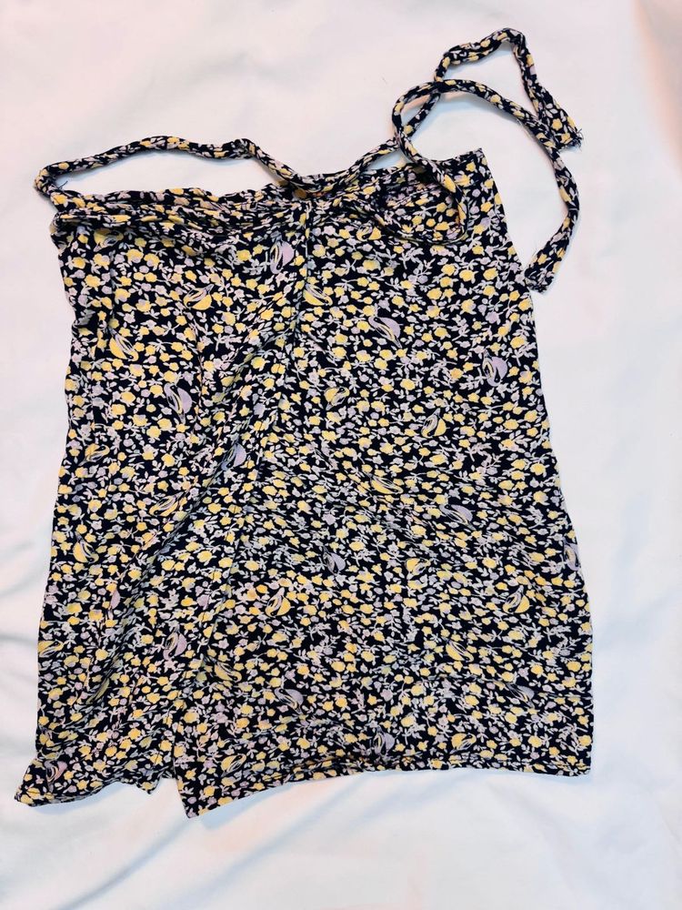 y2k floral reversible Mini wrap skirt
