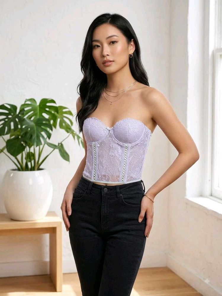 Lilac Lace Corset Top