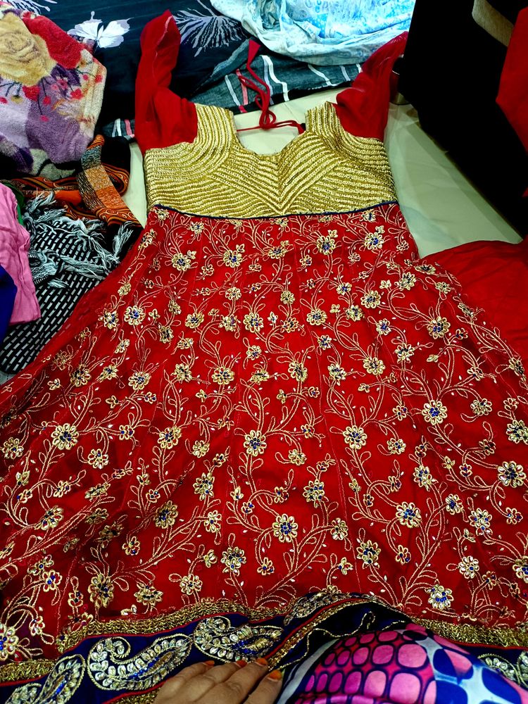 Red And Blue Gown Ethnic(Ramzan Clearance Sale)