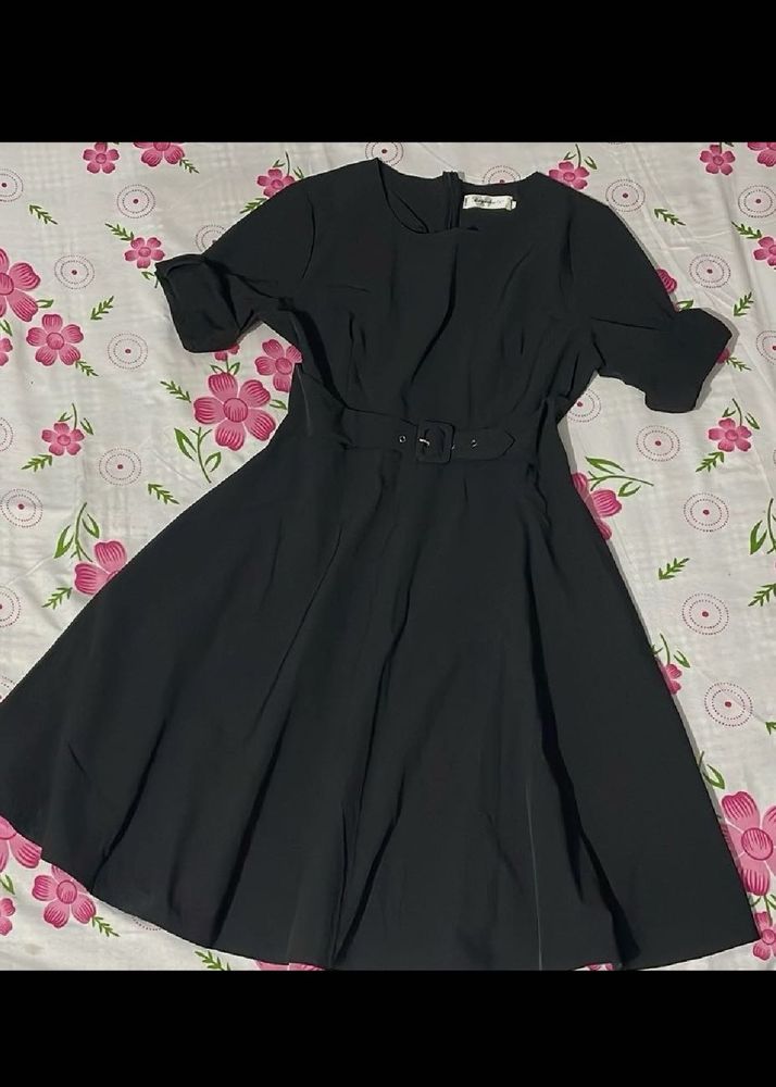 chic black fit and flare dress women’s