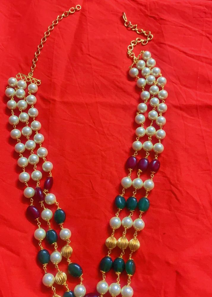 2 Pearl Beads Mala No Earrings