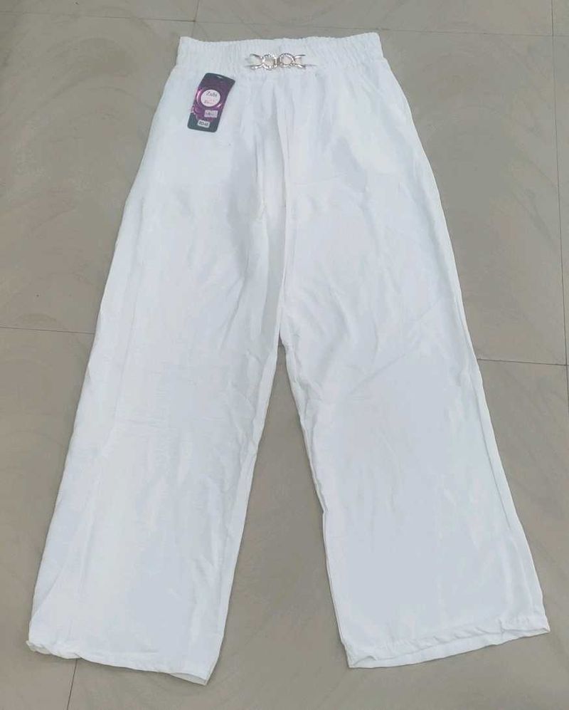 White Wide Leg Palazzo Pants
