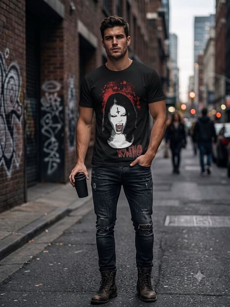 Gothic Vampire Graphic T-Shirt