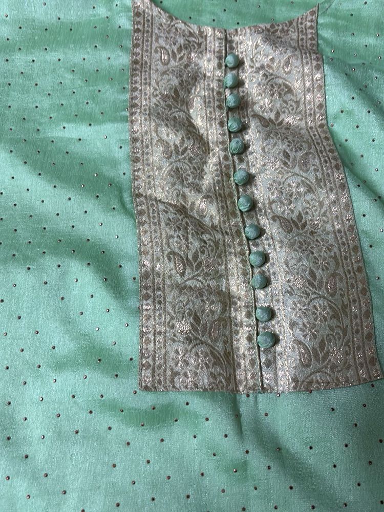 Beautiful Green Kurta with Embellishments