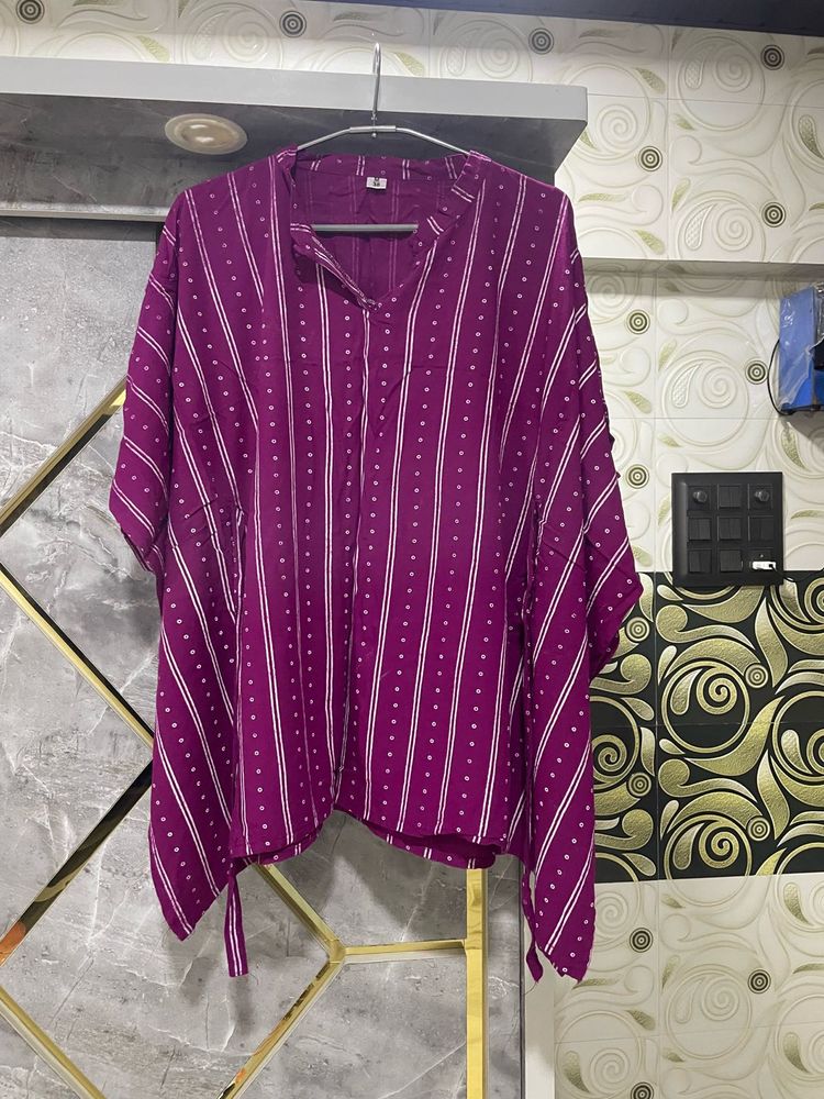 Purple Striped Kurta