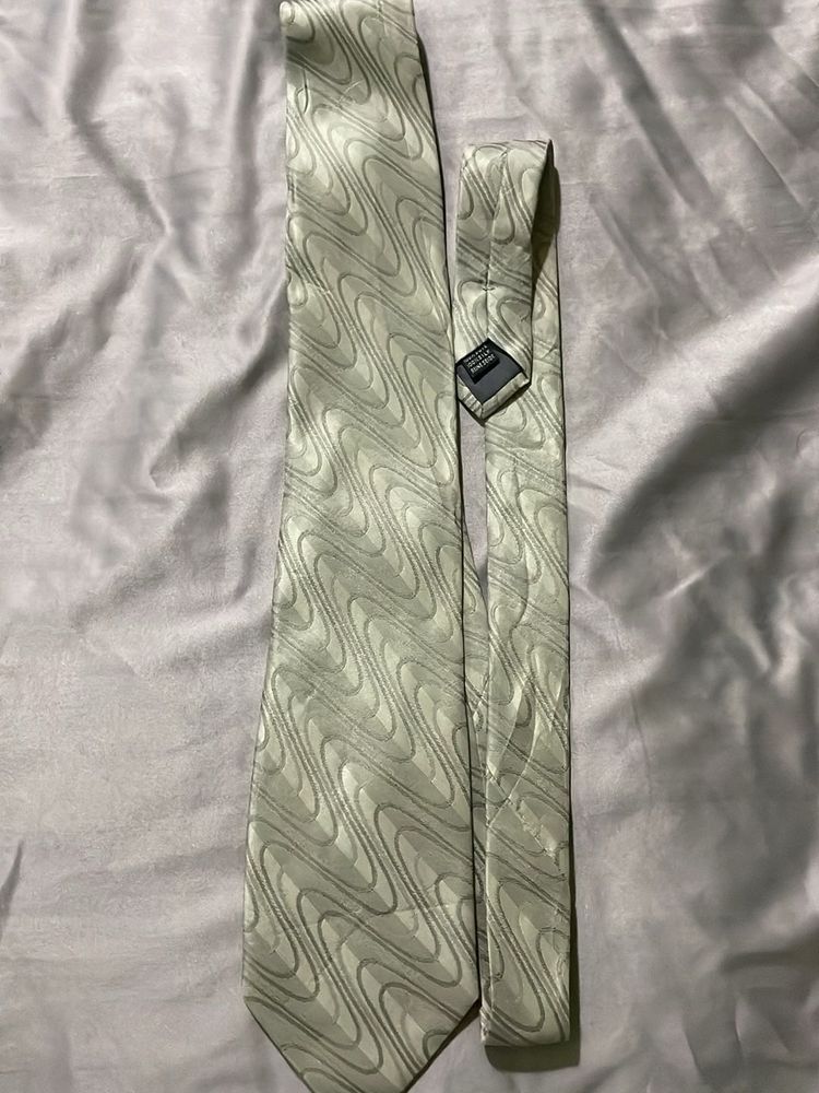 Men's Light Green Patterned Tie