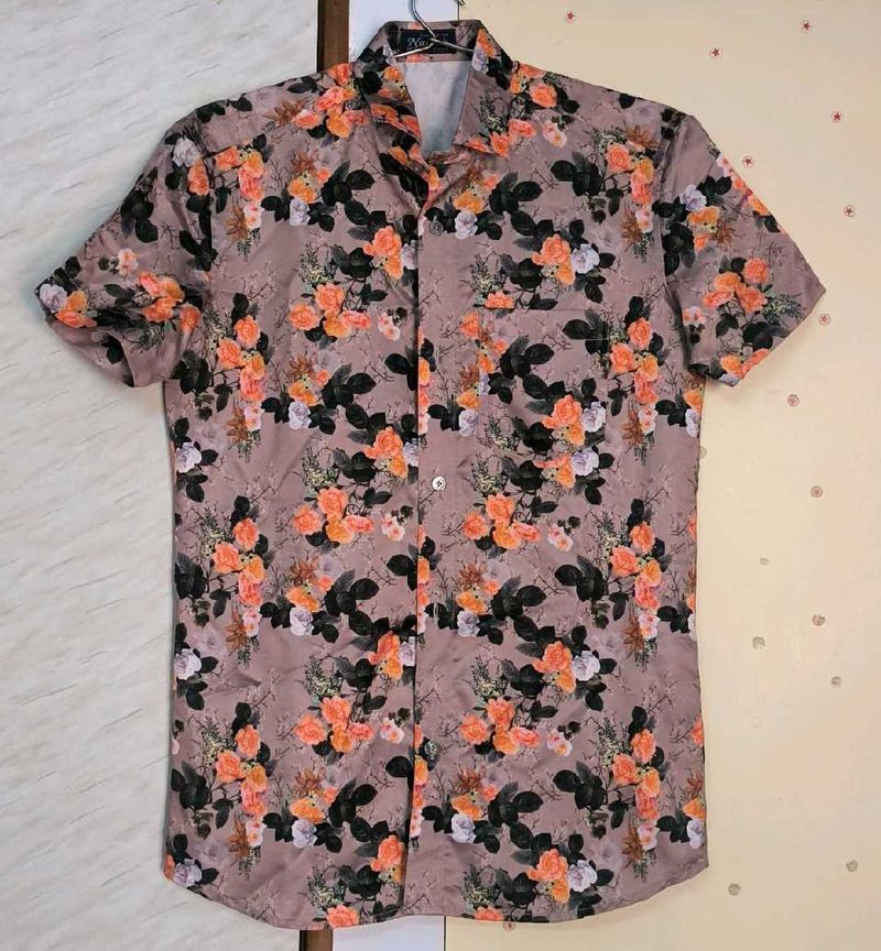 Mens Satin Floral Shirt 🍂