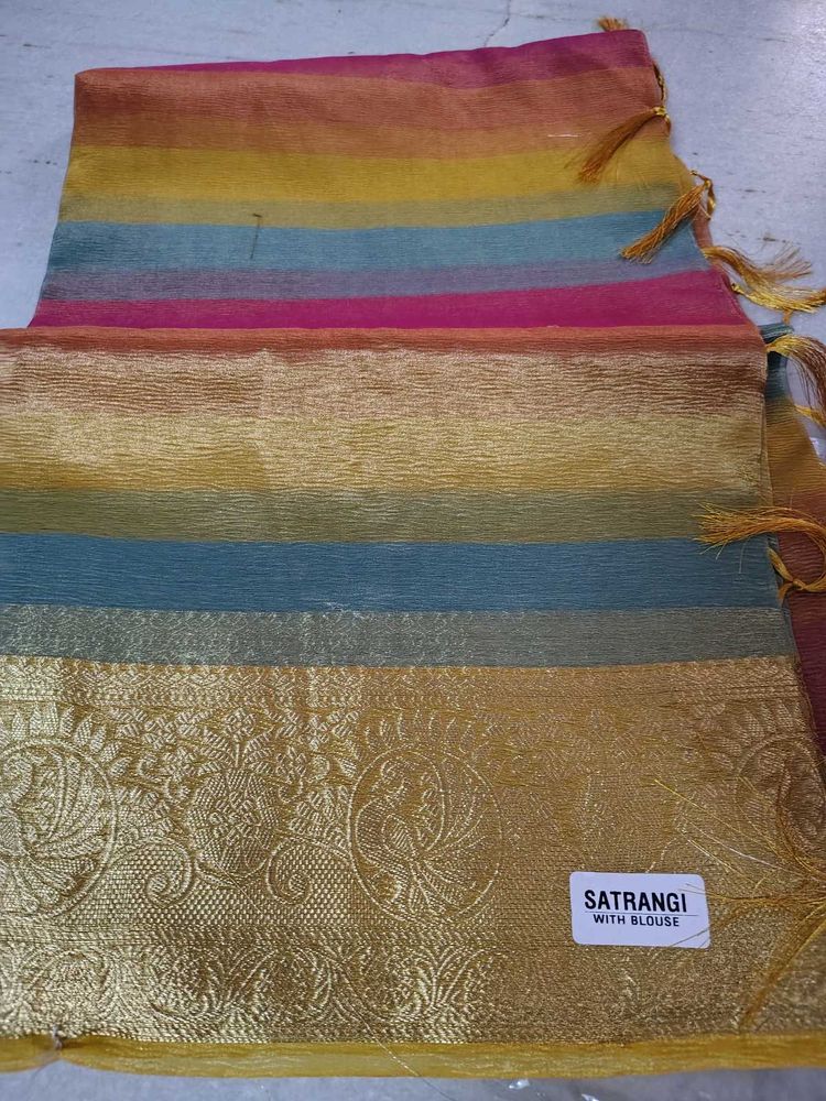 Beautiful Multicolored Saree with Blouse