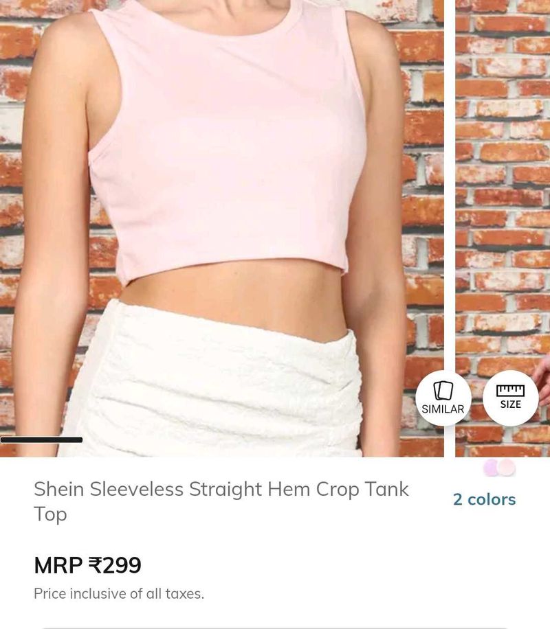 Pink Cropped Tank Top