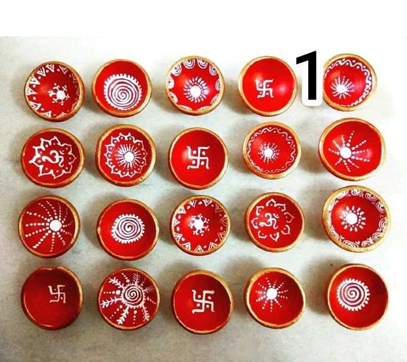 Hand-Painted Diya Set - Festive Decor