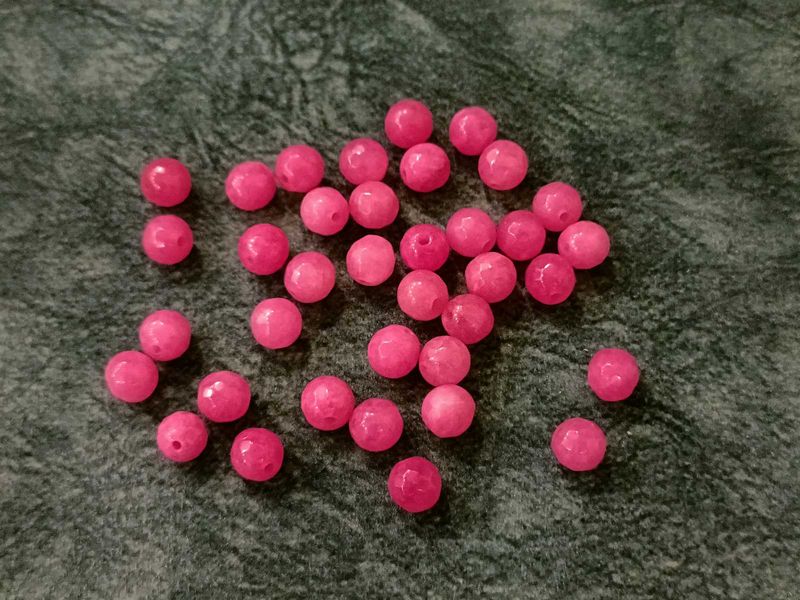 Hot Pink Faceted Gemstone Beads