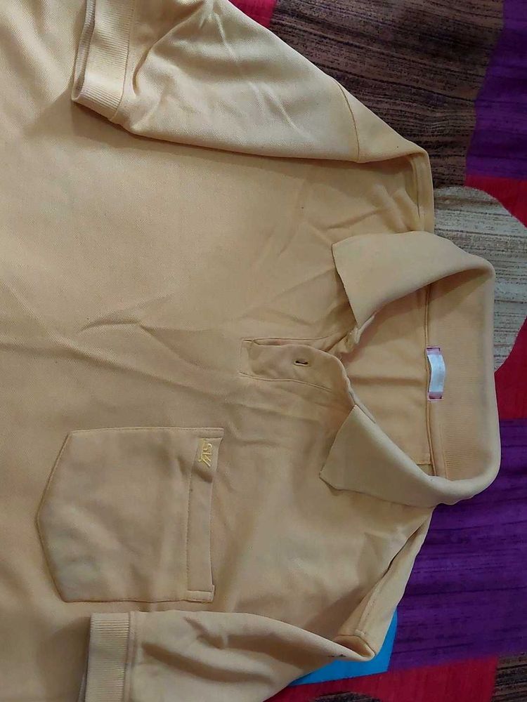 Men's Yellow Polo T-Shirt with Pocket