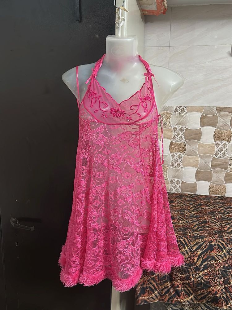 pink lace bodydoll nightwear