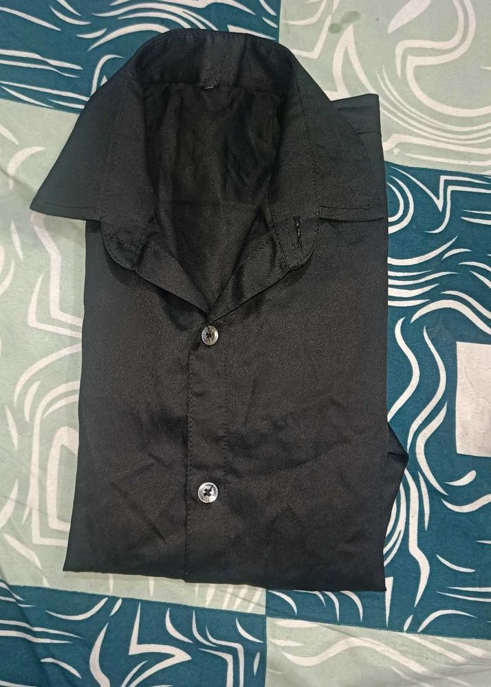 Black Button-Down Shirt