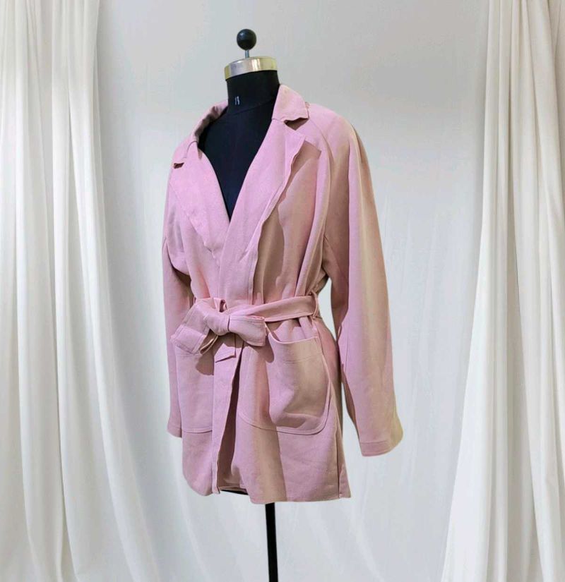 Royal Long Pink Suede Jacket 💕