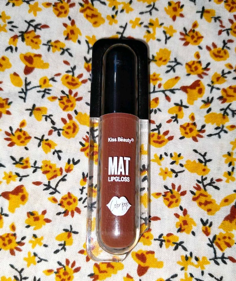 Kiss Beauty Matte Lipgloss Brown