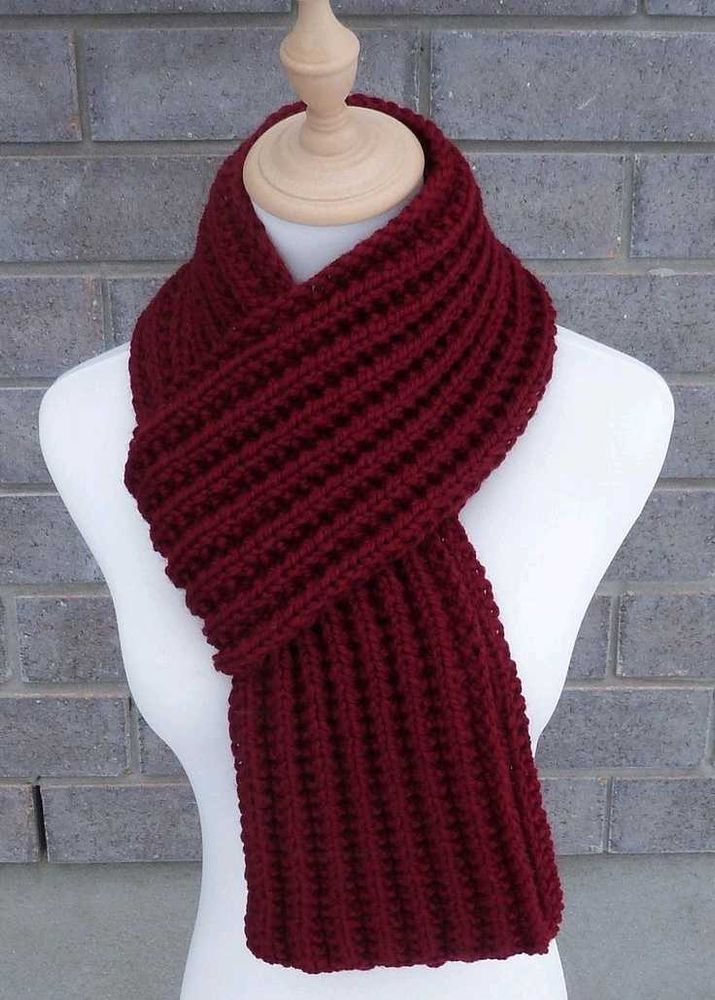 Maroon Knitted Scarf
