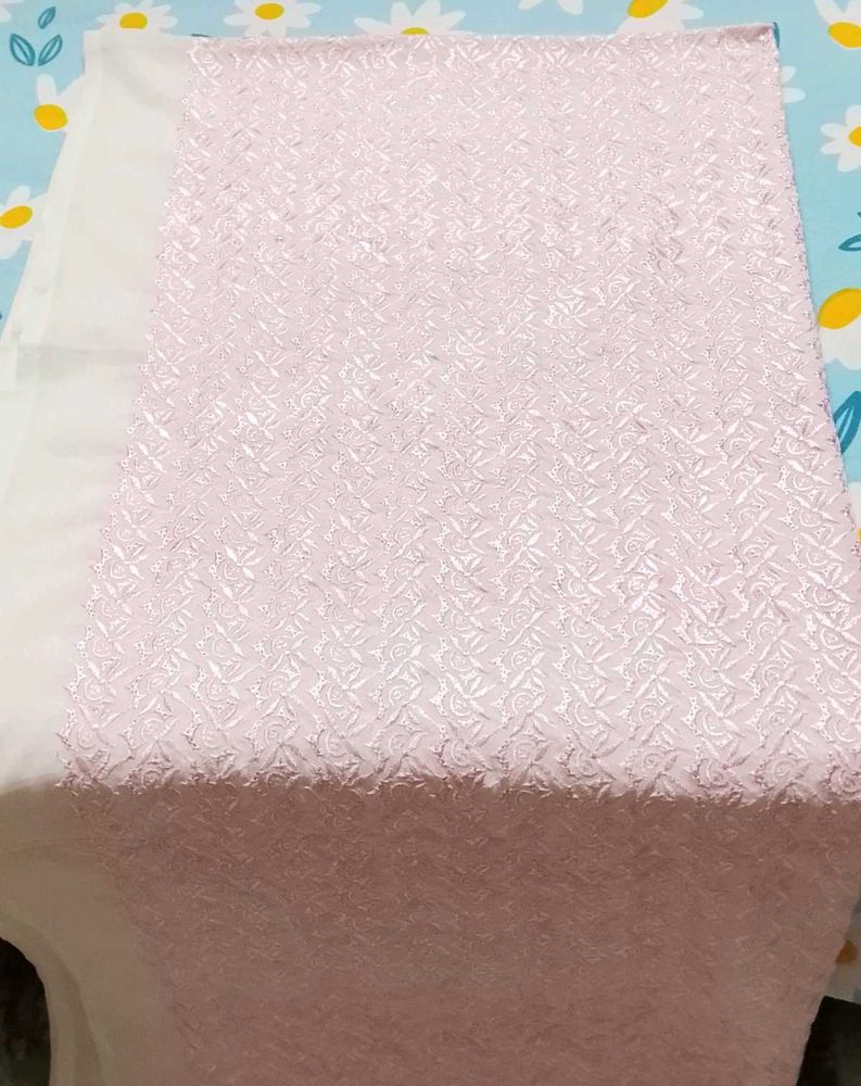 heavy Chikankari Pink embroidery Dress material M