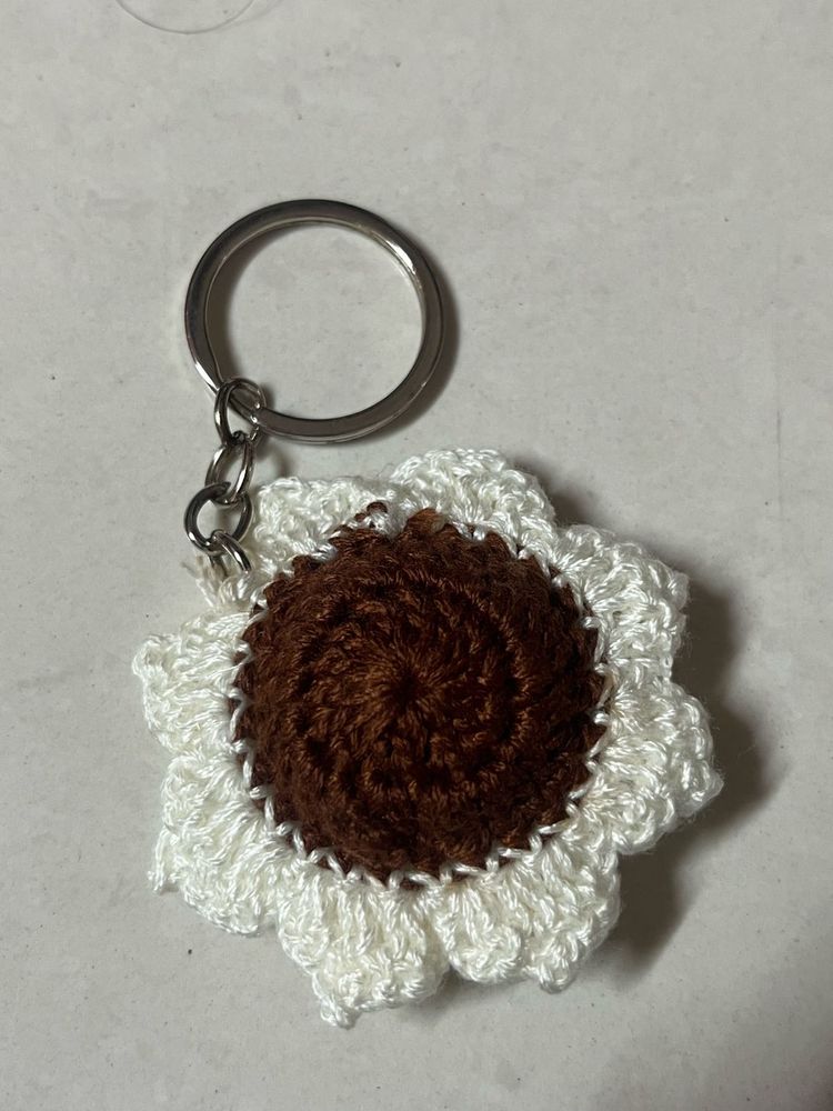 Handmade Crochet Flower Keychain
