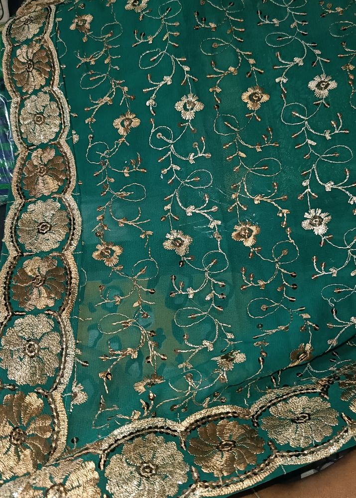 Green lehenga Saree