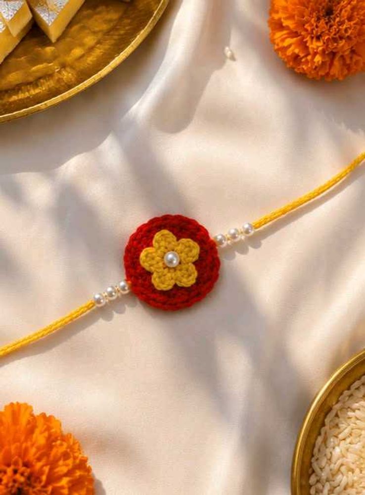 Handmade Rakhi with Flower Design