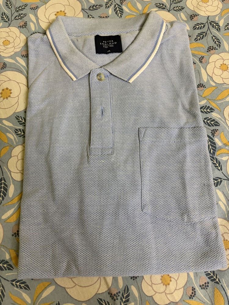 Peter England Blue Polo T-Shirt