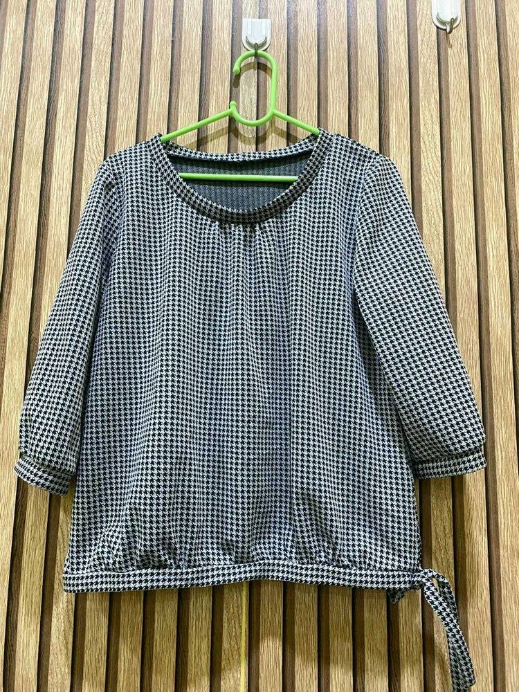 Chic Houndstooth Print Top 34/36