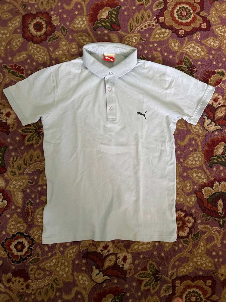 Puma Men's Light Blue Polo Shirt