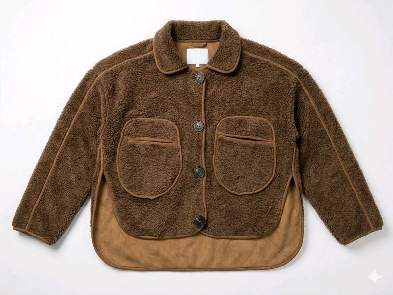 Brown Classic soft sherpa jacket