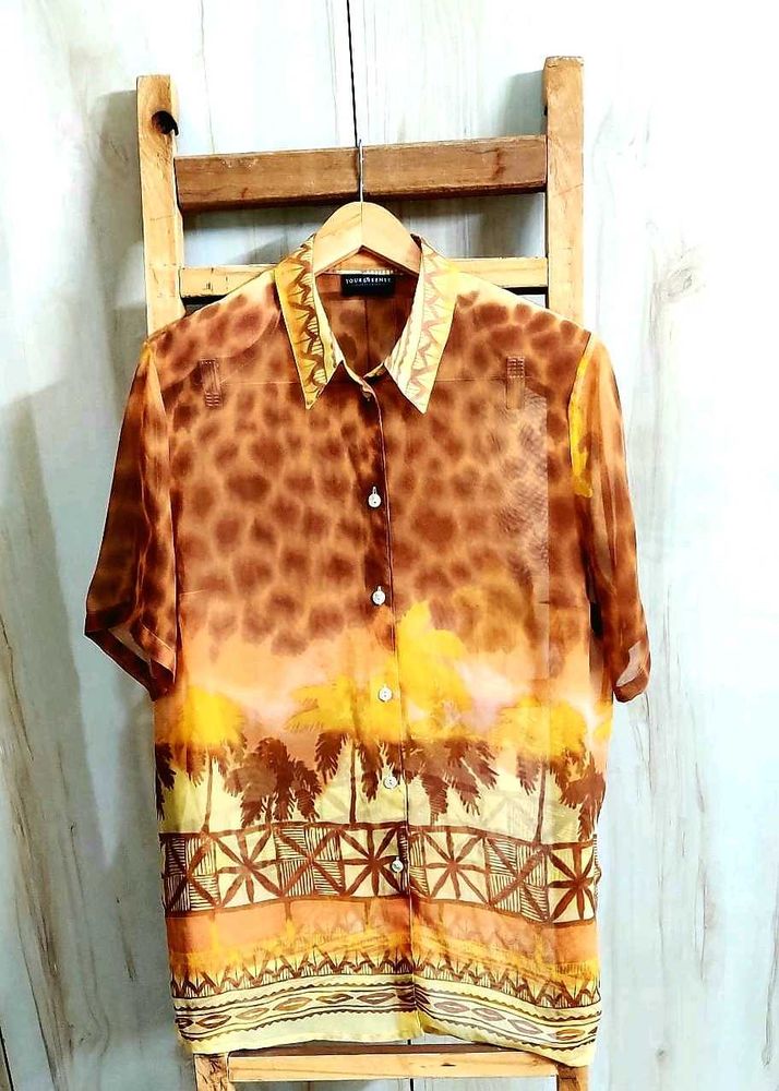 Printed Short Sleeve Shirt Size-44