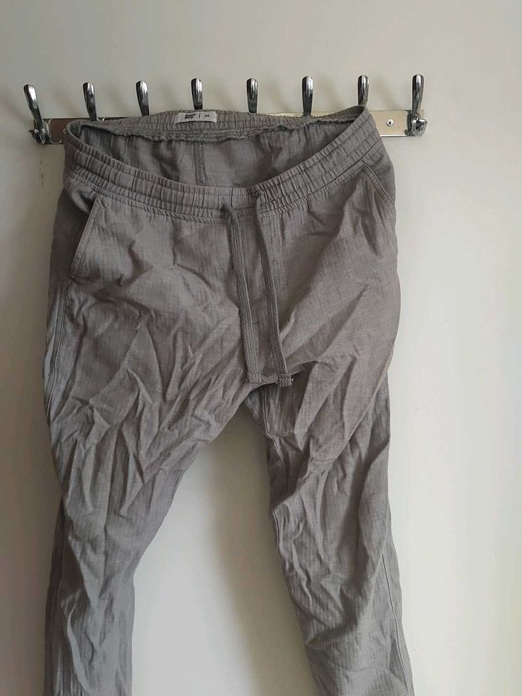 Casual Grey Linen Pants
