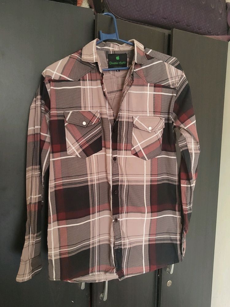 Double Pocket Checks Semi Formal Shirt