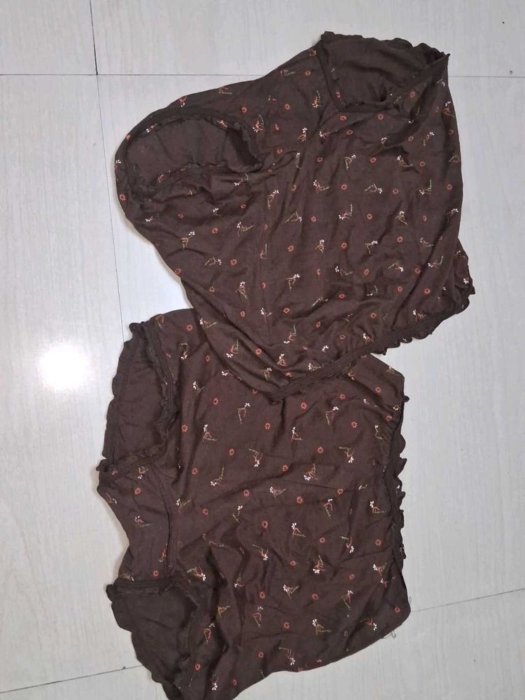 combo 2 Brown Giraffe Print Pajama  of 1