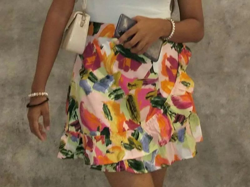 Berrylush Floral Wrap Mini Skirt