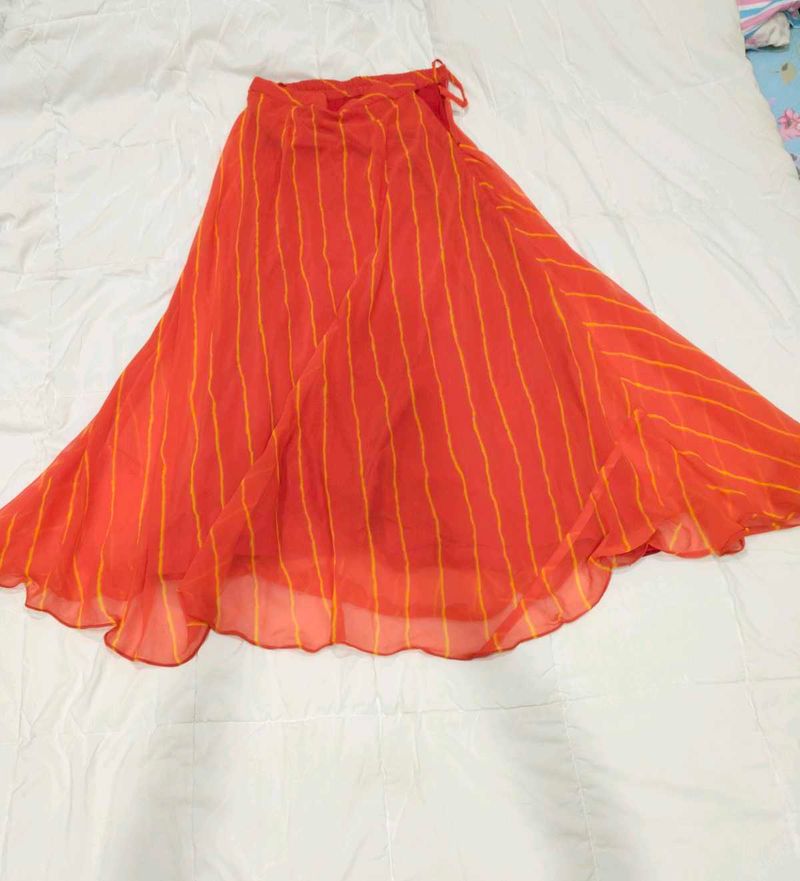 Lehraya Vibrant Orange Lehanga