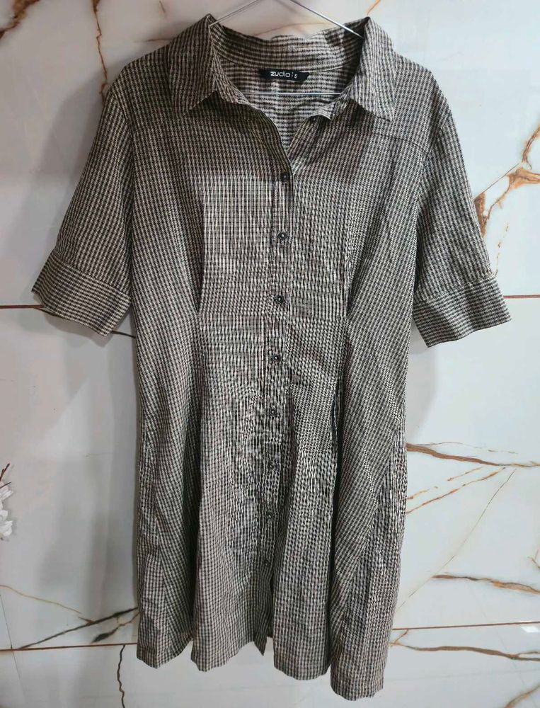 Checked Shirt Dress