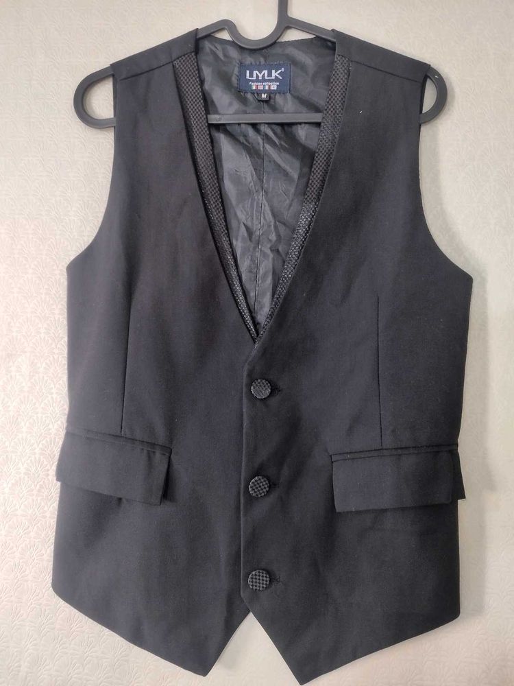 Korean Fit Men's Black Formal Vest