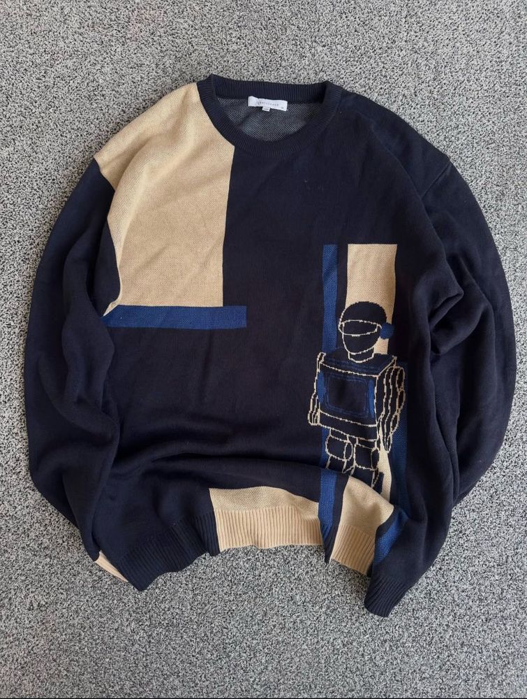 Men's Colorblock Robot Sweater