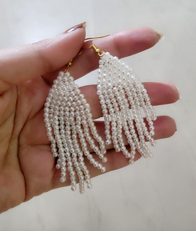 Pearls Tassel Earrings