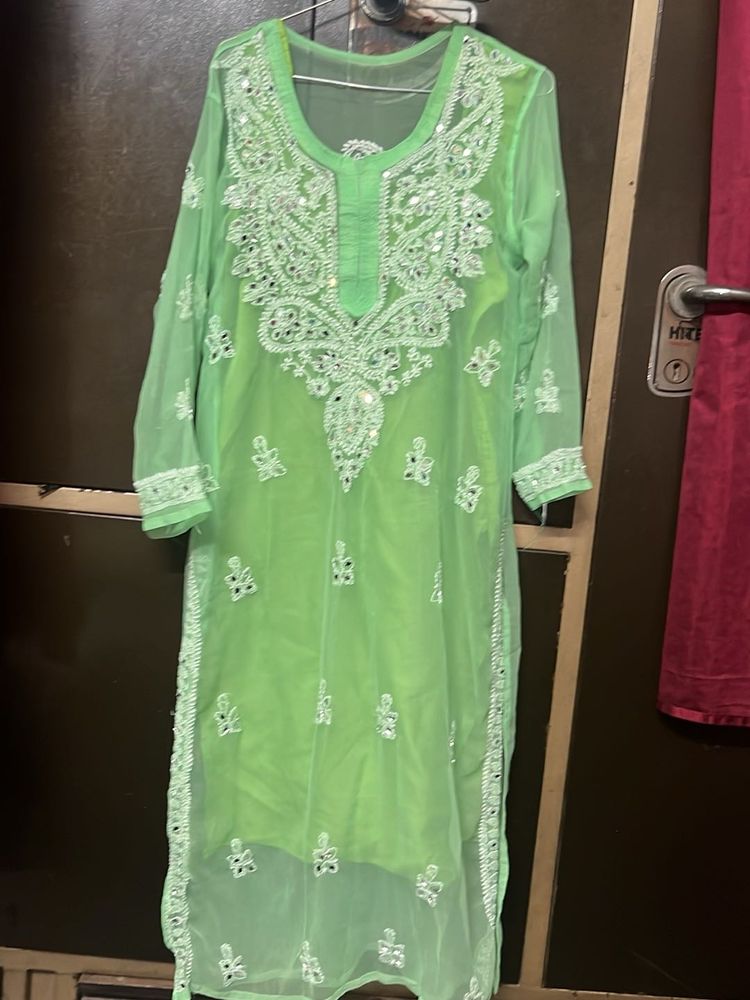 Beautiful Green Embroidered Kurta