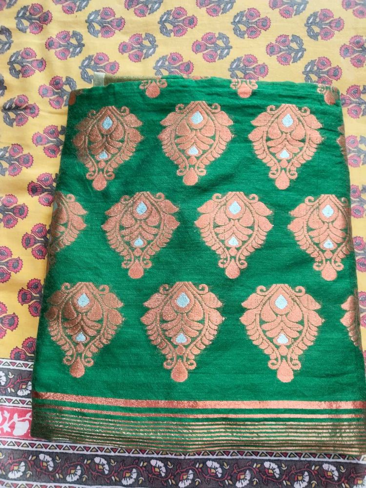 Elegant Green handloom Style Saree all over work