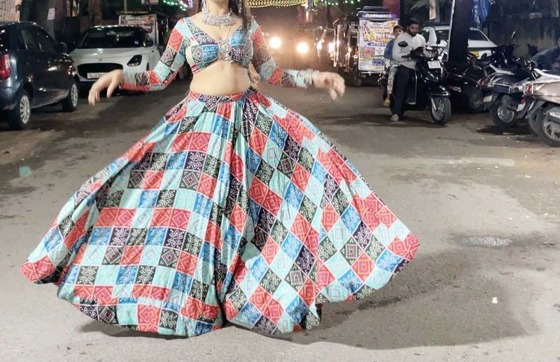 Bohemian Print Lehenga Choli Set