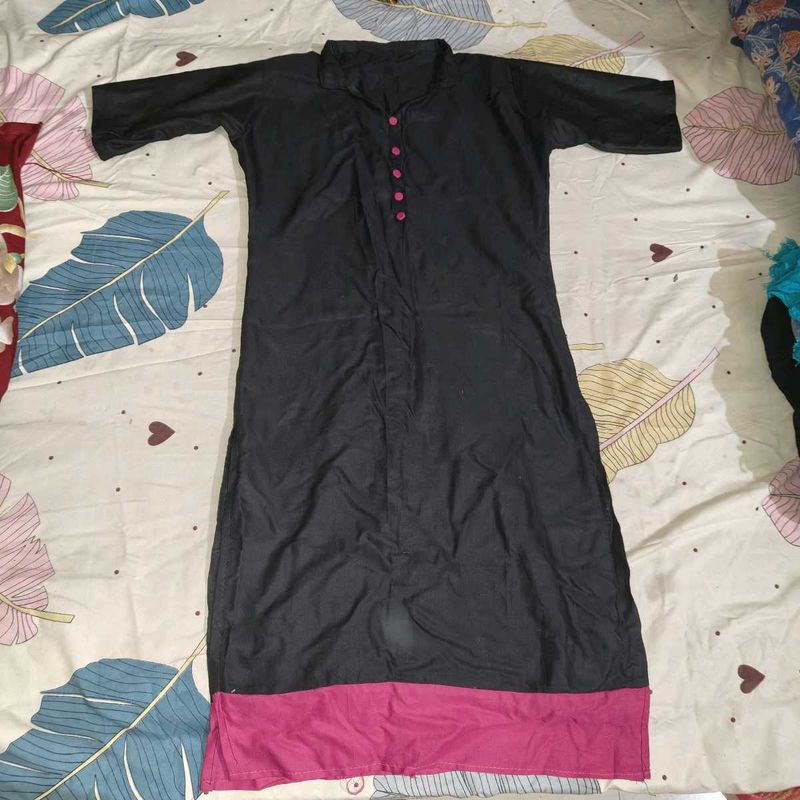 Elegant Black &amp; Pink Kurti