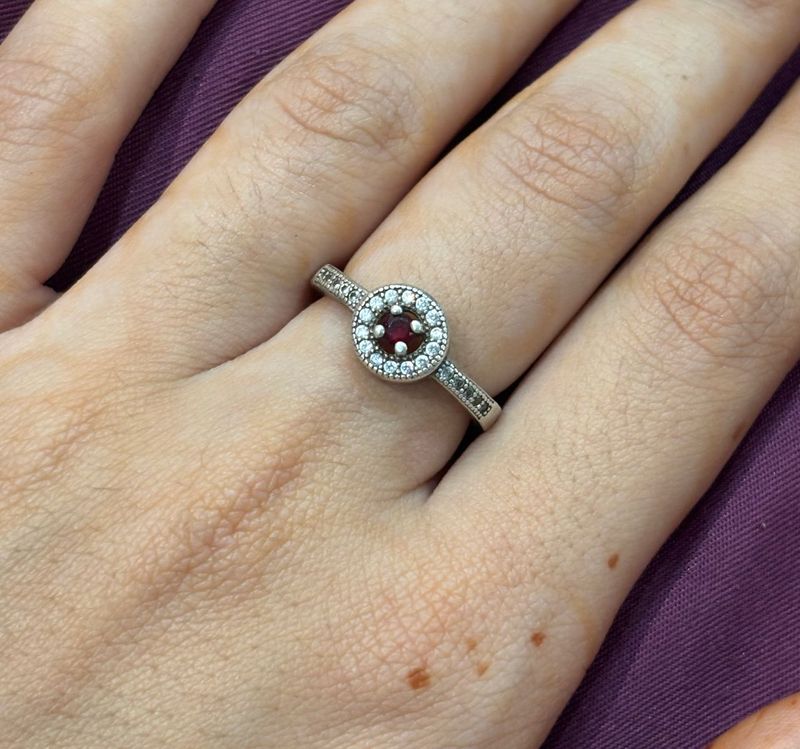 955 STERLING PURE SILVER &amp; Ruby Ring