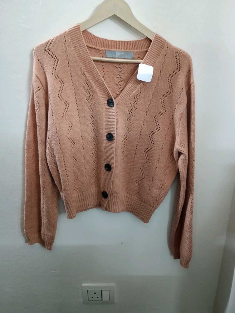 Peach Knit Cardigan