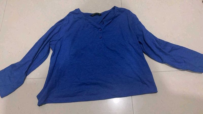 Vibrant Blue Long Sleeve Top