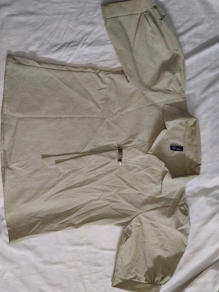 Light Beige Collared Top