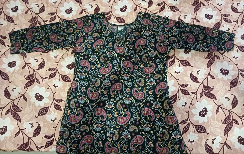 Black Paisley Print Kurta set